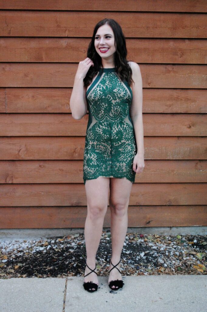 green lace dress