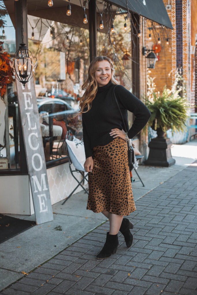 leopard midi skirt