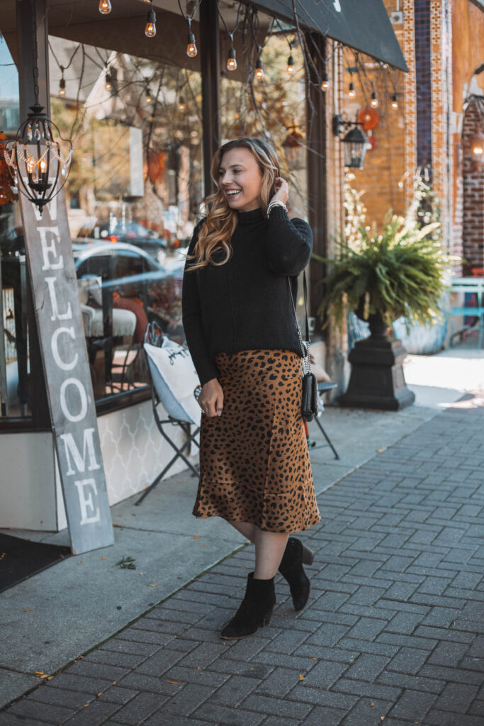 leopard midi skirt