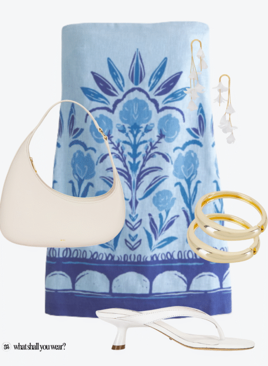 blue floral dress outfit collage