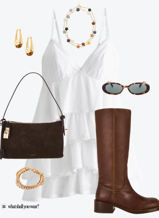 white dress outfit collage