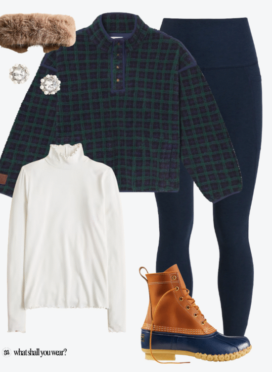 christmas tree farm outfit flatlay